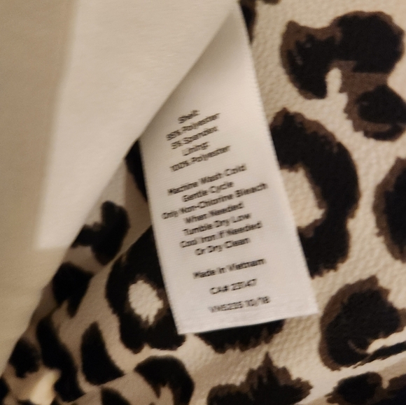 Talbots Leopard Print Midi Dress | Size 12 | Fit & Flare Elastic Waist Like New - Picture 8 of 13